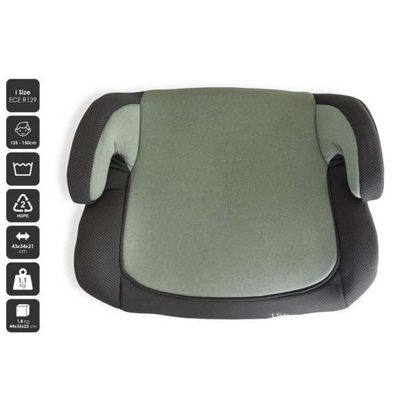 BabyGo Melange Green 125-150 cm i-Size Booster