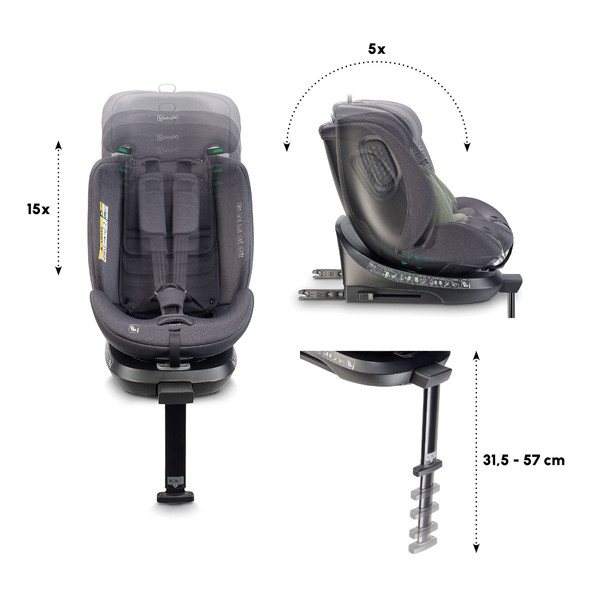 BabyGo Move Green 40-150 cm 360° i-Size Autostoel
