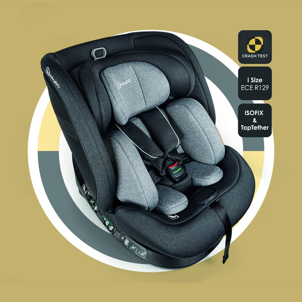 BabyGo Protection Grey 40-150 cm 360° i-Size Autostoel 2372
