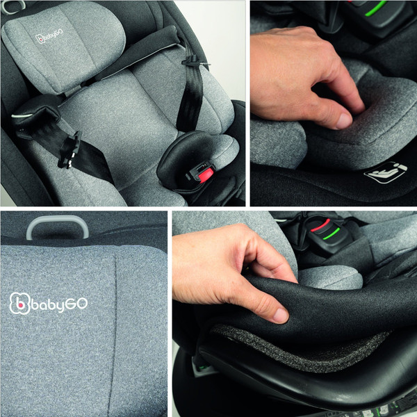 BabyGo Protection Grey 40-150 cm 360° i-Size Autostoel 2372