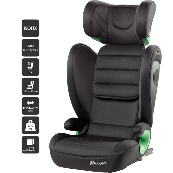 Babygo Safechild Black 100-150 cm i-Size Autostoel 3855