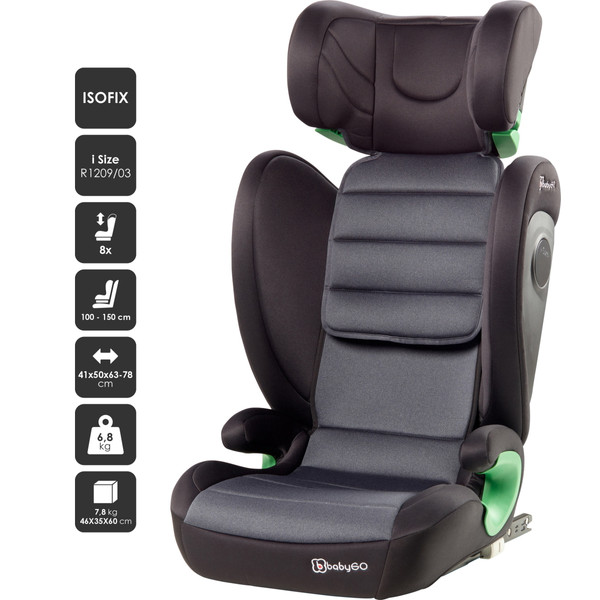 Babygo Safechild Grey 100-150 cm i-Size Autostoel 3856
