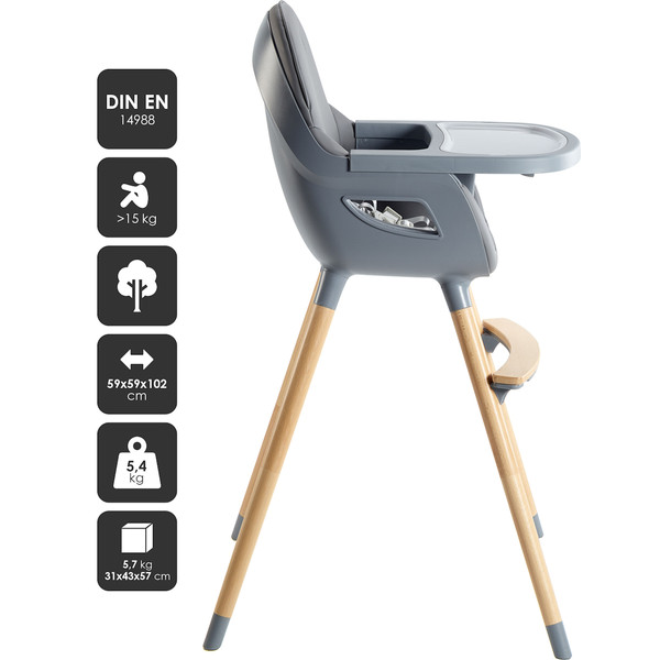 BabyGo Skandi Grey Kinderstoel 5451