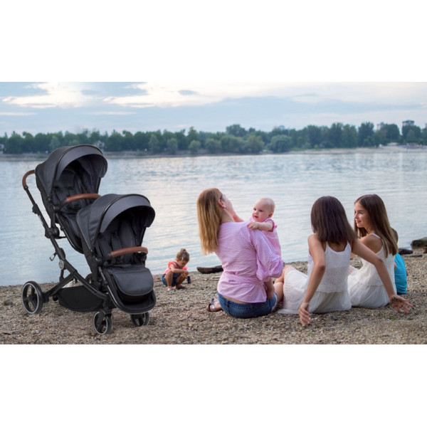 Babygo Twinner Grey Tandem Duowagen 7501