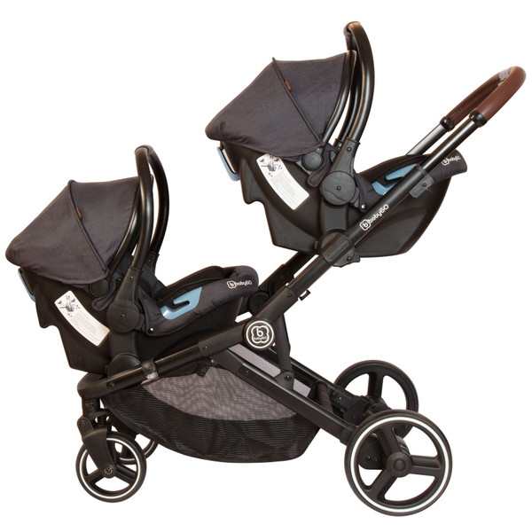 Babygo Twinner Grey Tandem Duowagen incl. 2 Autostoelen