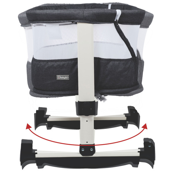 Babygo Vivaldi Dark Grey Wieg Aan Bed 4653