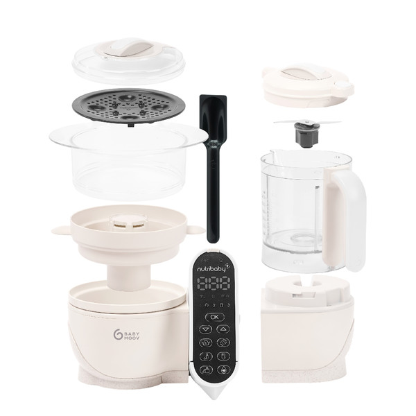 Babymoov Nutribaby Plus Mineral Beige 6 in 1 Keukenmachine MamaLoes