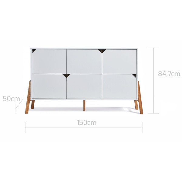 Bellamy Lotta Snow Commode met 6 Lades LOBIKO6S