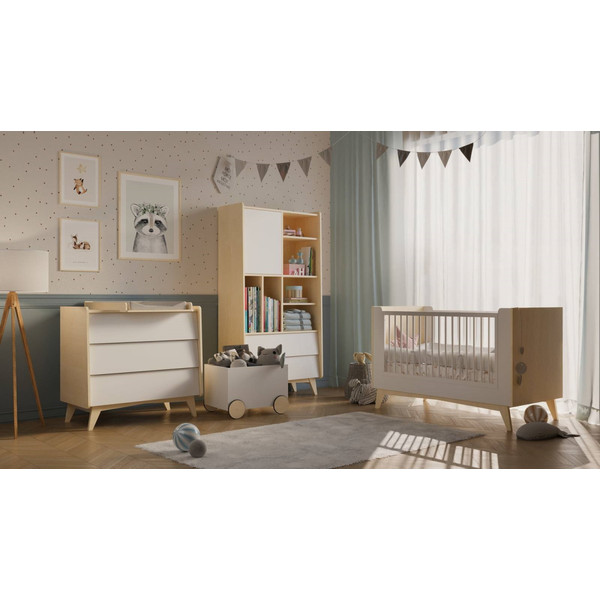 Bellamy So Sixty Babykamer: Ledikant/Juniorbed, Commode en 2-Deurskast