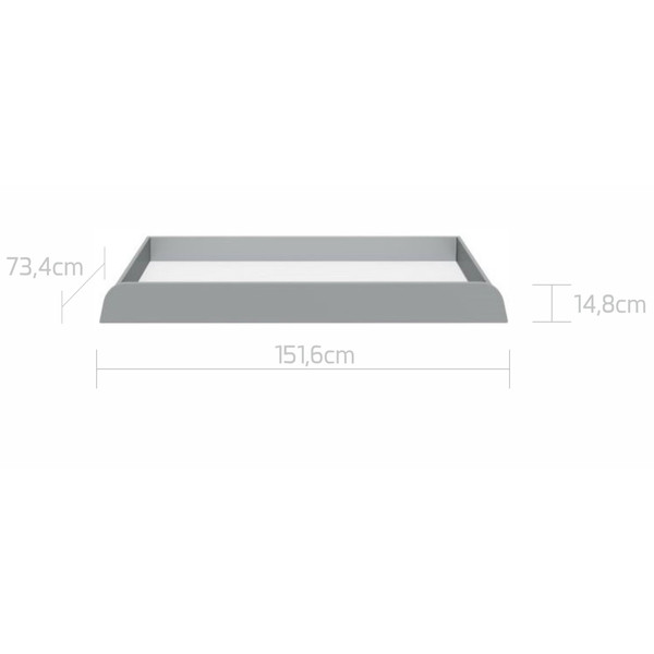 Bellamy UP! Grey 70 x 120/160 cm 2-in-1 Meegroei Ledikant en Commode incl. Lade