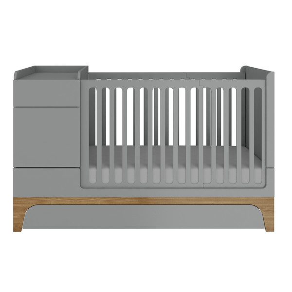 Bellamy UP! Grey 70 x 120/160 cm 2-in-1 Meegroei Ledikant en Commode incl. Lade