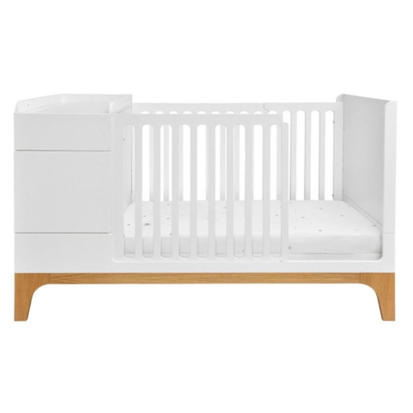 Bellamy UP! White 70 x 120/160 cm 2-in-1 Meegroei Ledikant en Commode
