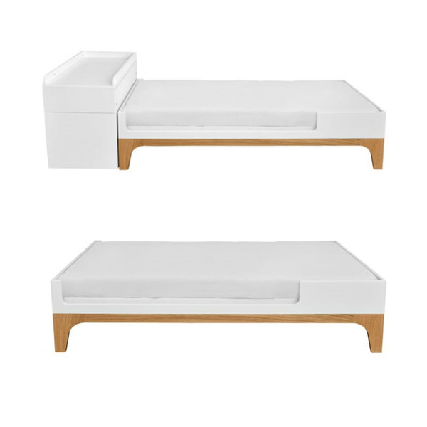 Bellamy UP! White 70 x 120/160 cm 2-in-1 Meegroei Ledikant en Commode