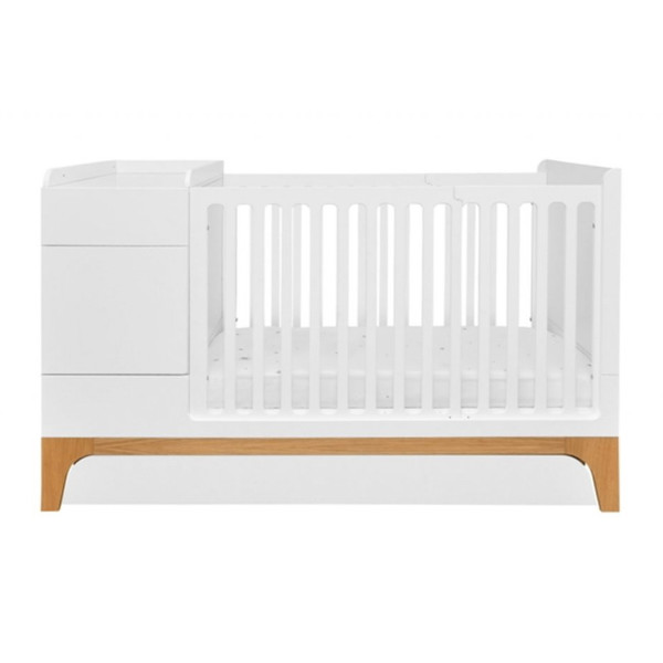 Bellamy UP! White 70 x 120/160 cm 2-in-1 Meegroei Ledikant en Commode incl. Lade