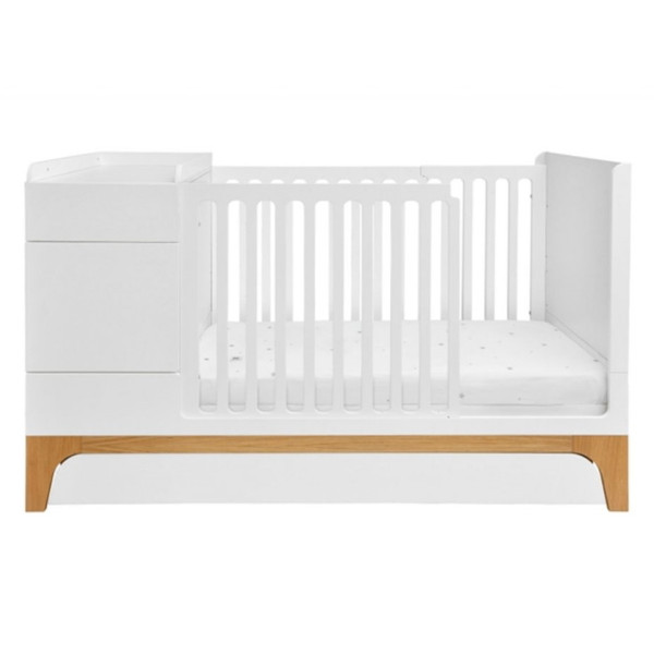 Bellamy UP! White 70 x 120/160 cm 2-in-1 Meegroei Ledikant en Commode incl. Lade