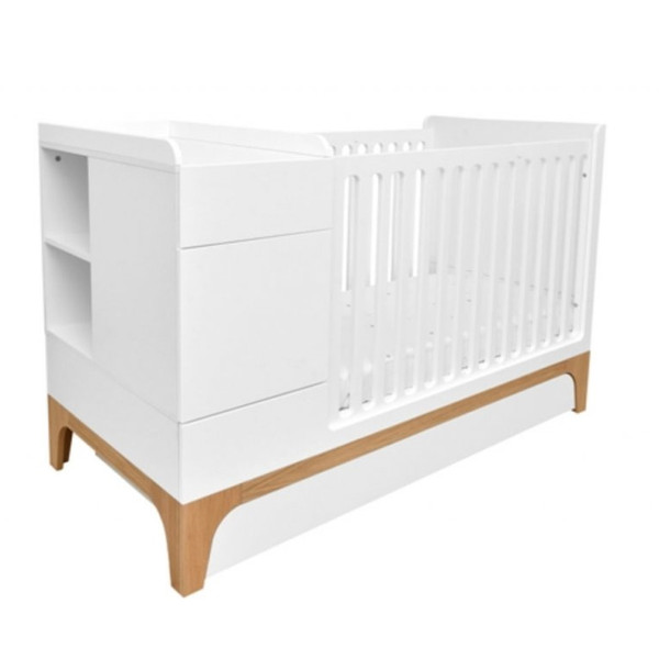 Bellamy UP! White 70 x 120/160 cm 2-in-1 Meegroei Ledikant en Commode incl. Lade