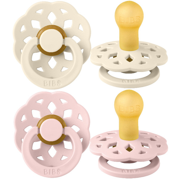 Bibs Boheme Ivory/Blossom 0-6 mnd 2 Stuks Fopspeen 230107
