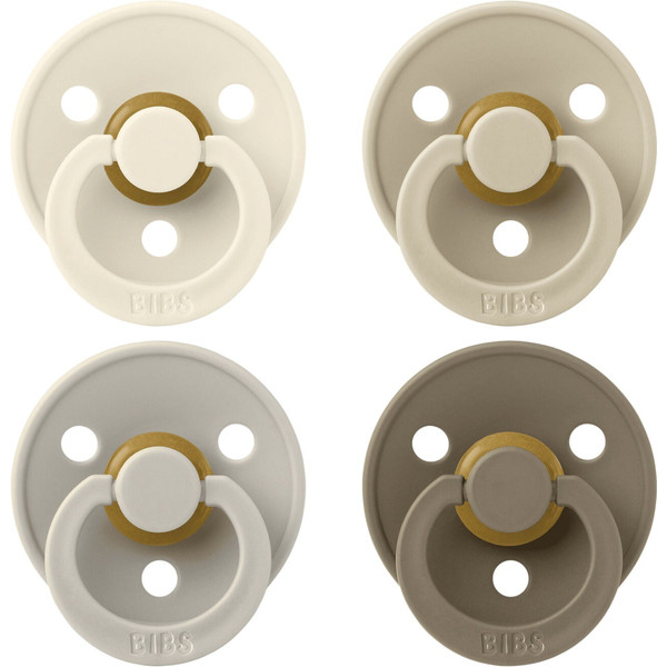 Bibs Ivory/Sand/Vanilla/Dark Oak 6-18 mnd 4 stuks Fopspeen 120460