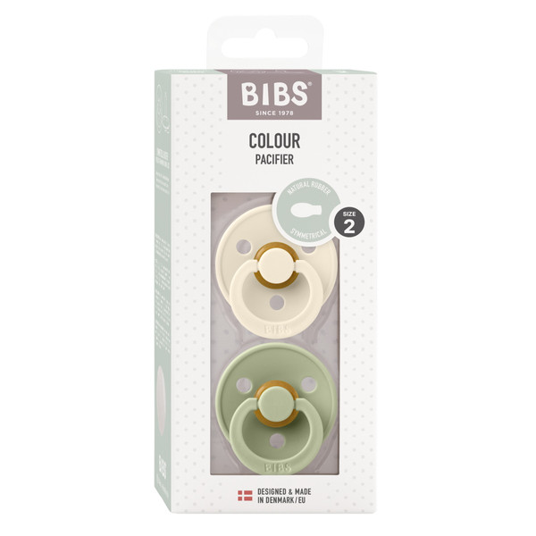 Bibs Ivory/Sage 6-18 mnd 2 Stuks Symmetrische Fopspeen