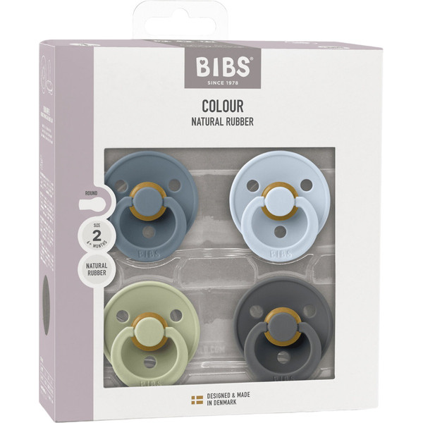 Bibs Petrol/Sage/Baby Blue/Iron 6-18 mnd 4 stuks Fopspeen 120461