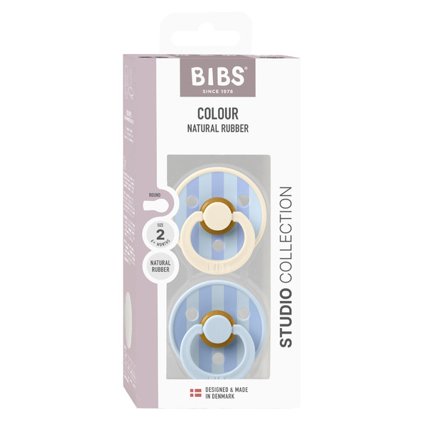 Bibs Studio Baby Blue/Dusty Blue 0-6 mnd 2 Stuks Fopspeen 11022103