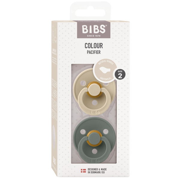 Bibs Vanilla/Pine 6-18 mnd 2 Stuks Anatomische Fopspeen