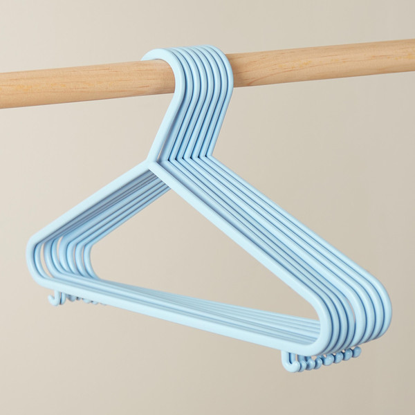 Bieco Kledinghangers Kunststof Hazy Blue 8 stuks 04014155
