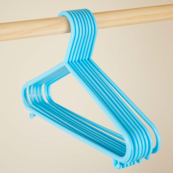 Bieco Kledinghangers Kunststof Licht Blauw 8 stuks 04014151