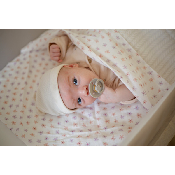 MamaLoes Jersey Bloemen 75 x 100 cm Wieglaken