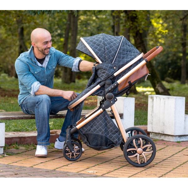 Cangaroo Alma Beige 3-in-1 Combi Kinderwagen incl. i-Size Autostoel