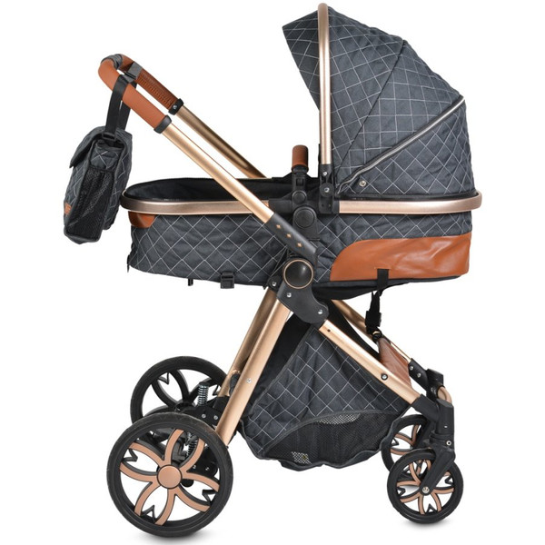 Cangaroo Alma Dark Grey 3-in-1 Combi Kinderwagen incl. i-Size Autostoel