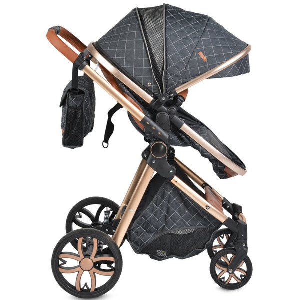 Cangaroo Alma Dark Grey 3-in-1 Combi Kinderwagen incl. i-Size Autostoel