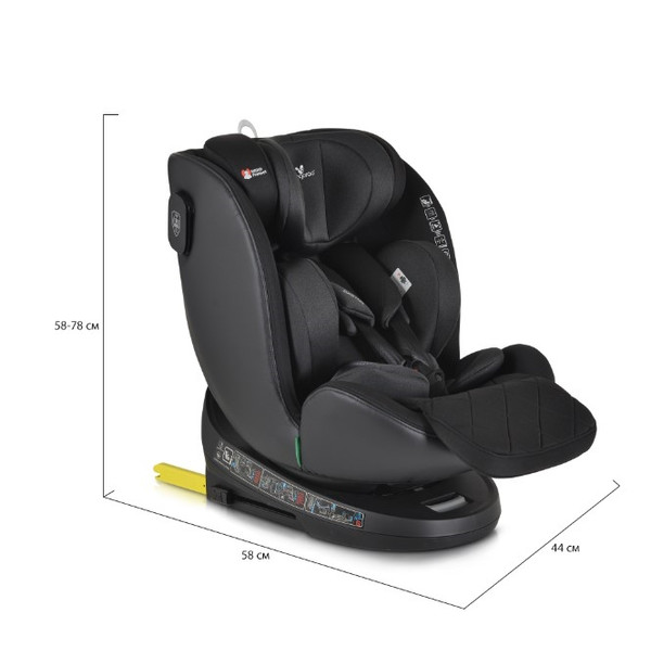 Cangaroo Castor Black 40-150 cm 360° i-Size Autostoel 110925