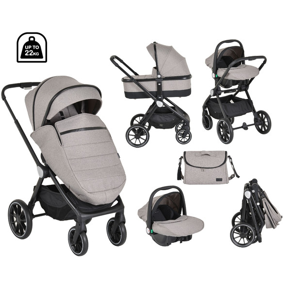 Cangaroo Christiano Beige 3-in-1 Kinderwagen incl. i-Size Autostoel 110920