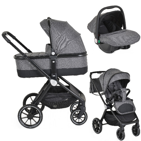 Cangaroo Christiano Dark Grey 3-in-1 Kinderwagen incl. i-Size Autostoel 110921