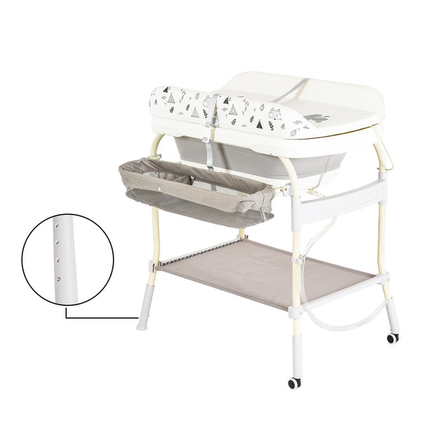 Cangaroo Garda Wit/Grijs 2-in-1 Badje en Luiertafel 110898