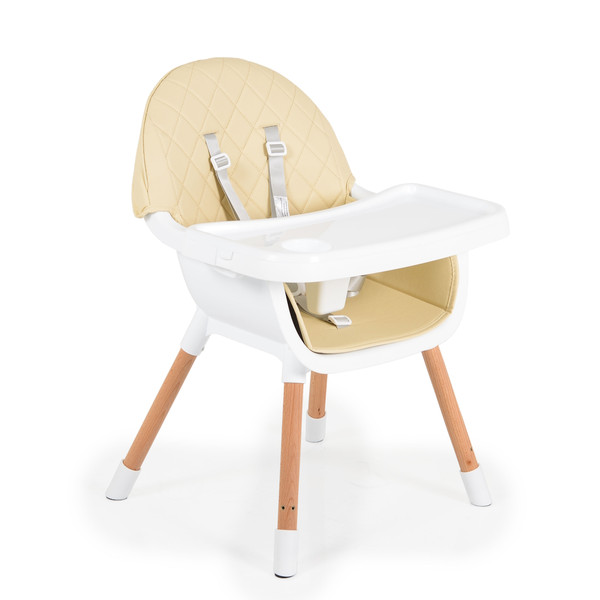Cangaroo Gelato Beige 2-in-1 Houten Kinderstoel
