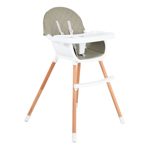 Cangaroo Gelato Grey 2-in-1 Houten Kinderstoel