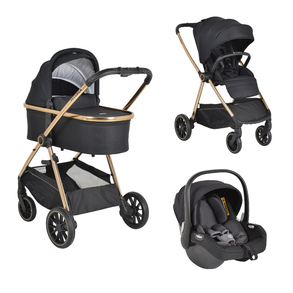 Cangaroo Hydra Black 3-in-1 Kinderwagen Incl. i-Size Autostoel
