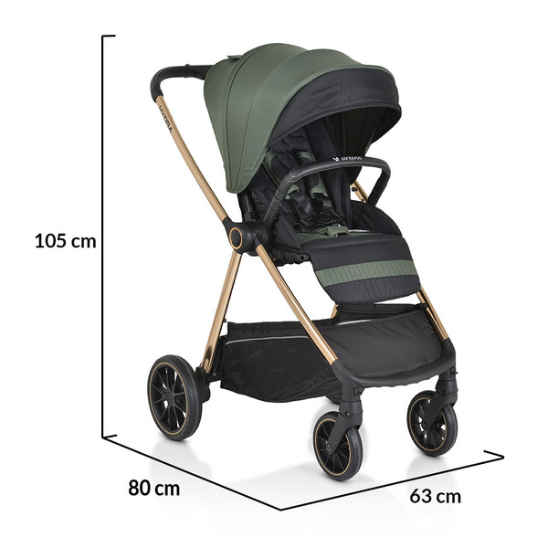 Cangaroo Hydra Green 3-in-1 Kinderwagen Incl. i-Size Autostoel