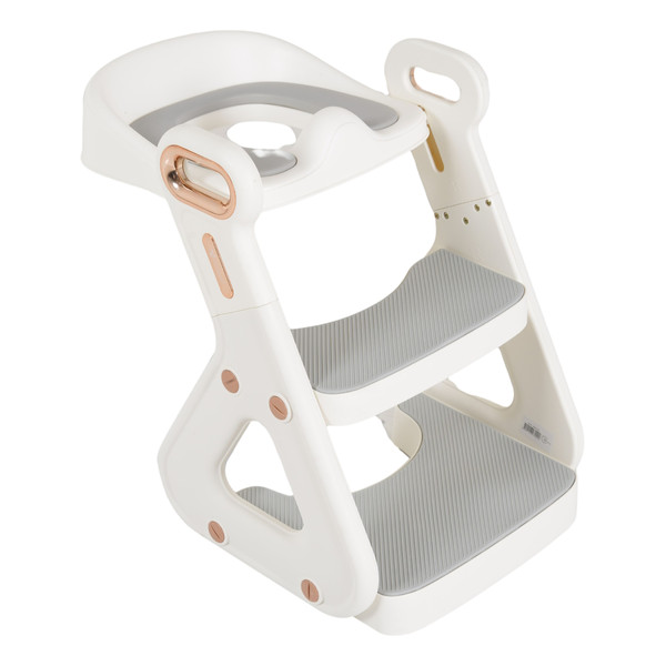 Cangaroo i-Stairs White/Grey Inklapbare Toilettrainer met Trapje 110894