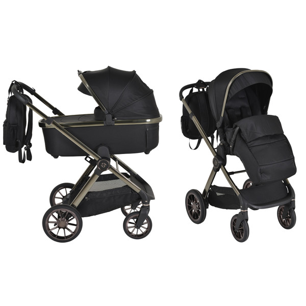 Cangaroo iClick Black 2-in-1 Kinderwagen Incl. Adapter 110918