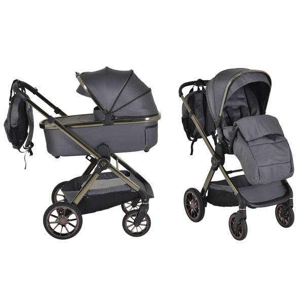 Cangaroo iClick Grey 2-in-1 Kinderwagen Incl. Adapter 110917