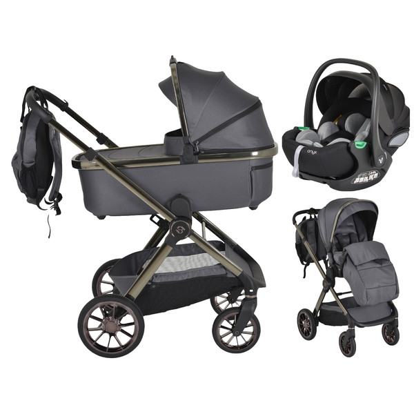 Cangaroo iClick Grey 3-in-1 Kinderwagen Incl. Autostoel