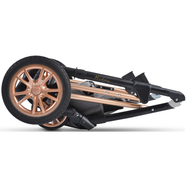 Cangaroo Midas Black 3-in-1 Combi Kinderwagen incl. Autostoel