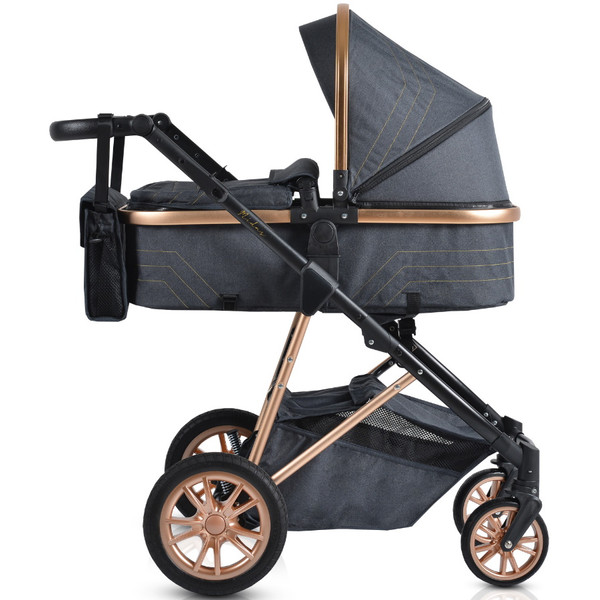 Cangaroo Midas Black 3-in-1 Combi Kinderwagen incl. Autostoel