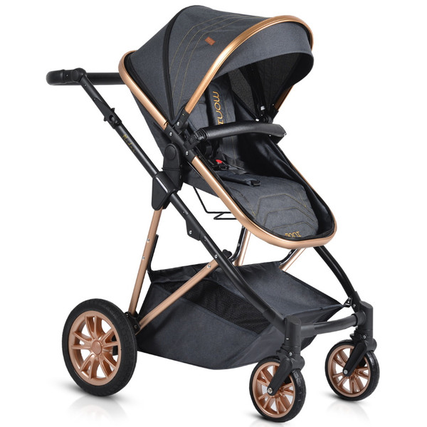 Cangaroo Midas Black 3-in-1 Combi Kinderwagen incl. Autostoel
