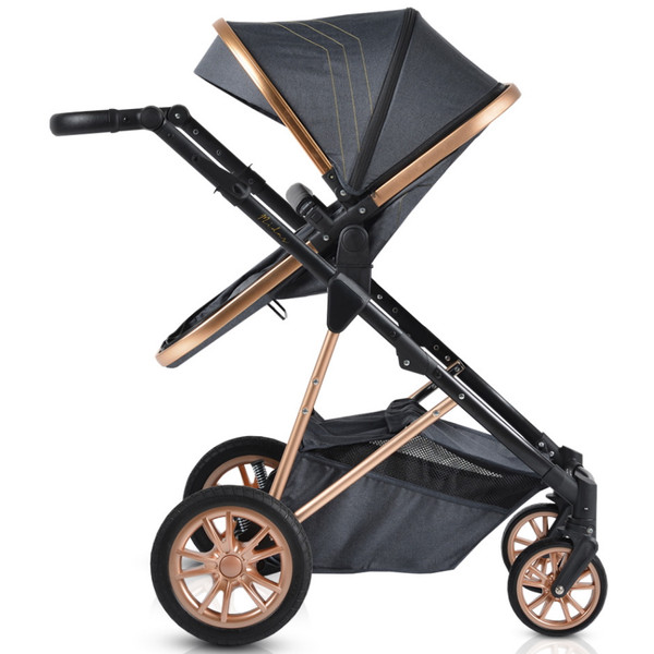 Cangaroo Midas Black 3-in-1 Combi Kinderwagen incl. Autostoel