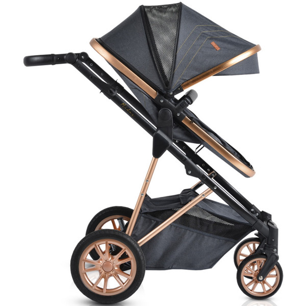 Cangaroo Midas Black 3-in-1 Combi Kinderwagen incl. Autostoel