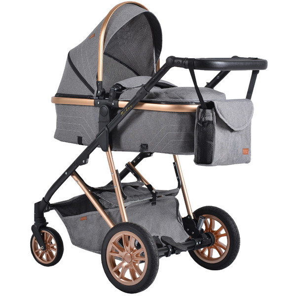 Cangaroo Midas Grey 3-in-1 Combi Kinderwagen incl. i-Size Autostoel